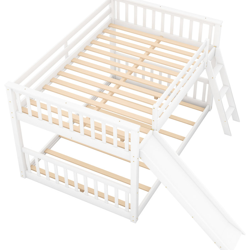 Lit double superposé au-dessus avec un design d'espace et une finition blanche