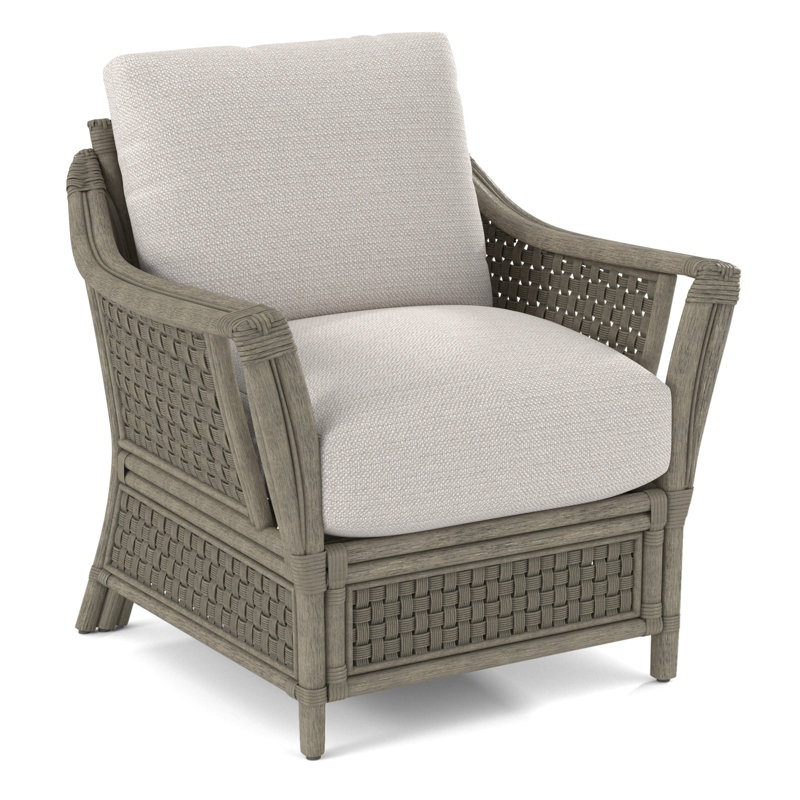Boca Armchair, Stone Hearth, Light Blue and White Stripe; 0256-54