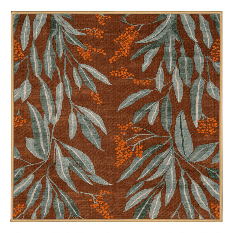  Tapis lavable à l'argousier, Carré 3 pi