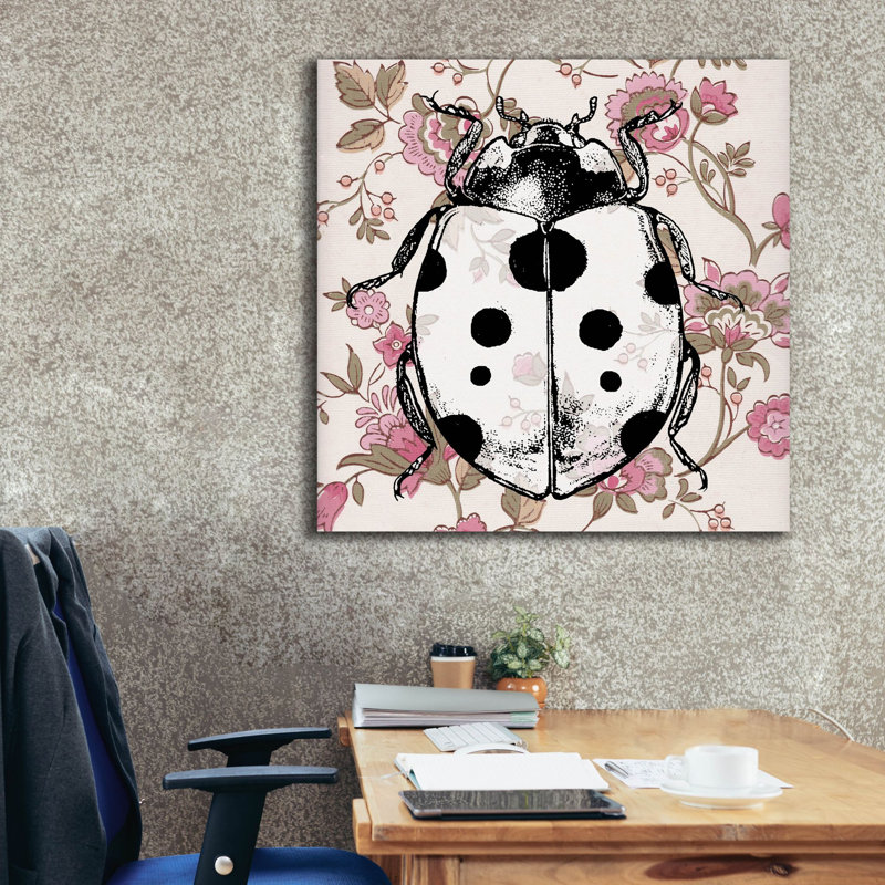 'Ladybug Wallpaper Square' by Dean Russo Canvas Wall Art, 37" H x 37" W x 1.5" D
