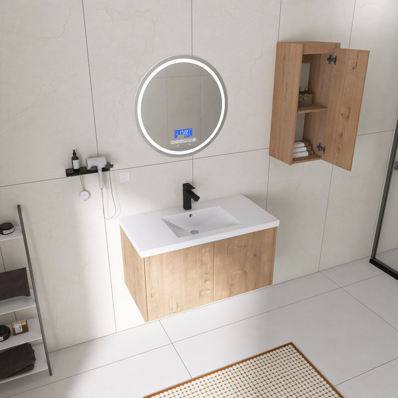 Ensemble de meuble-lavabo mural 36 "avec lavabo en résine et armoire murale, 36"