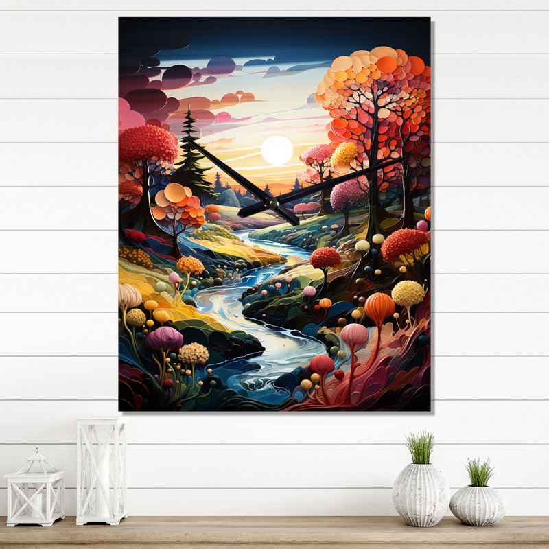 Horloge murale Fairway A Whimsical I - Paysages, Grand
