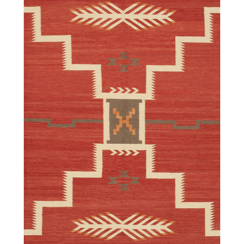 Tuscany Rust/Ivory Wool Reversible Area Rug
