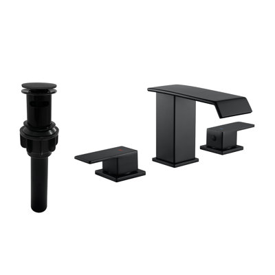 Widespread 2-handle Bathroom Faucet with Drain Assembly
