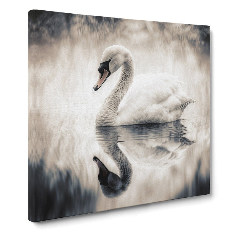 Swan Double Exposure No.1 - Wrapped Canvas, 50cm H x 50cm W x 3cm D