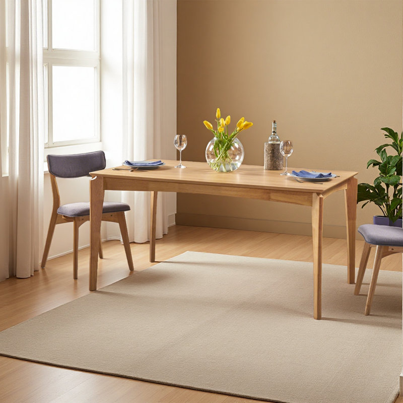 Dining Table, Rubberwood With Veneer, Mid-Century