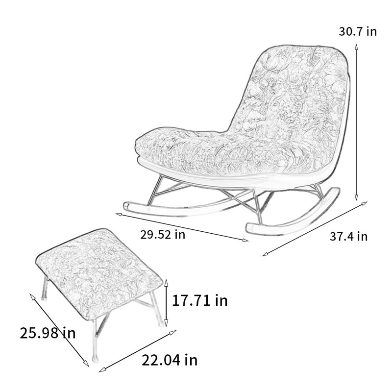 Comfortable light luxury solid wood rocking chair