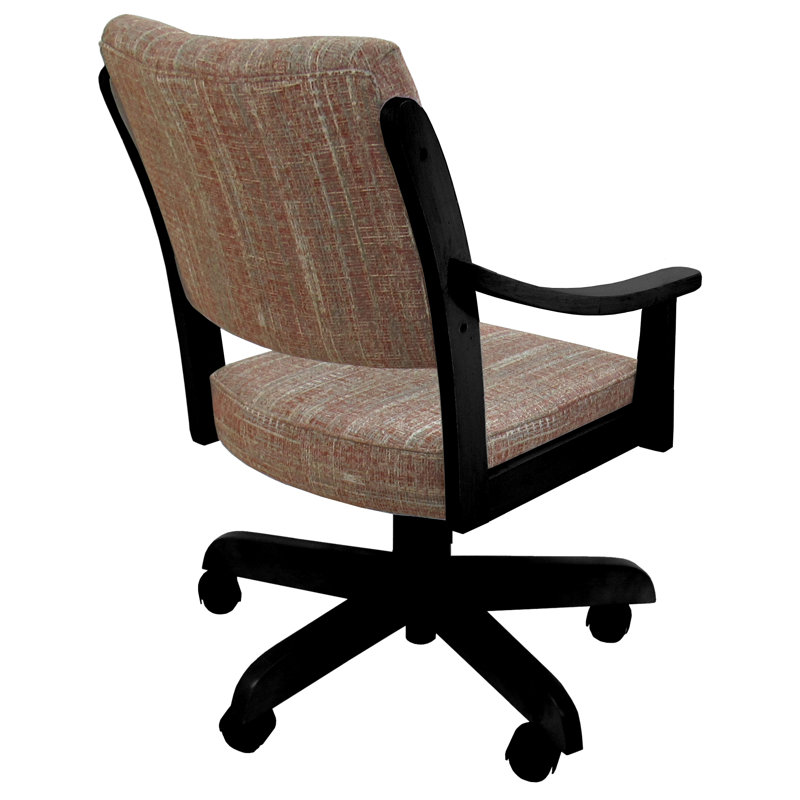 Casa Solid Wood Dining Caster Chair, Watusi Madder, Black
