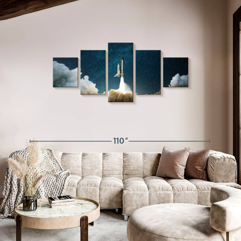 Rocket Against The Stars, 36" H x 80" W