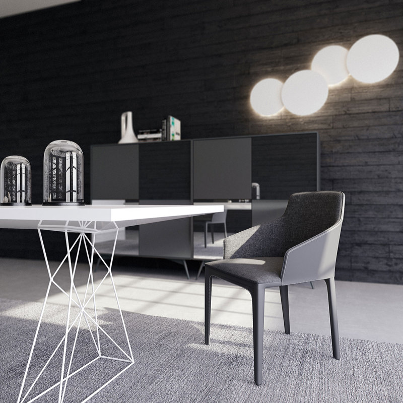 Gawen Dining Table, 39" W x 87" L, Glossy White/ White