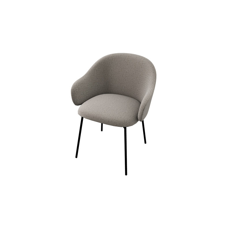 Holly Fab Chairs, Bouclé Hemp, Matt Black