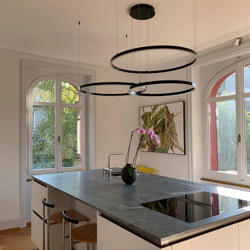 Ring 60 LED Pendant Dimmable, 240cm H x 33cm W x 33cm D, White