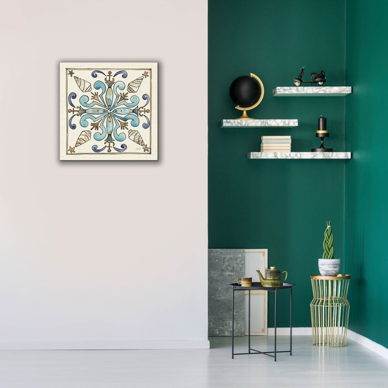«Coastal Breeze Tile 4» par Anne Tavoletti, art mural sur toile, H 26 po x l 26 po x P 1,5 po