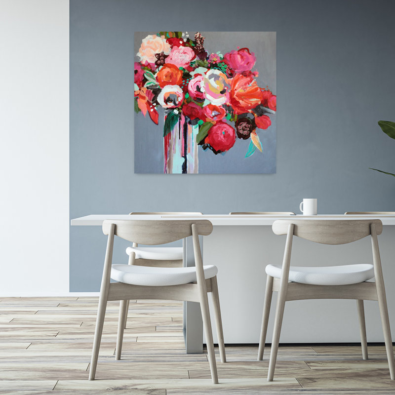 Confettis, art floral contemporain, H 32 po x l 32 po