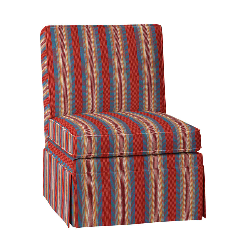 Novi Slipcovered Chair, Amboise Stripe Red/Blue