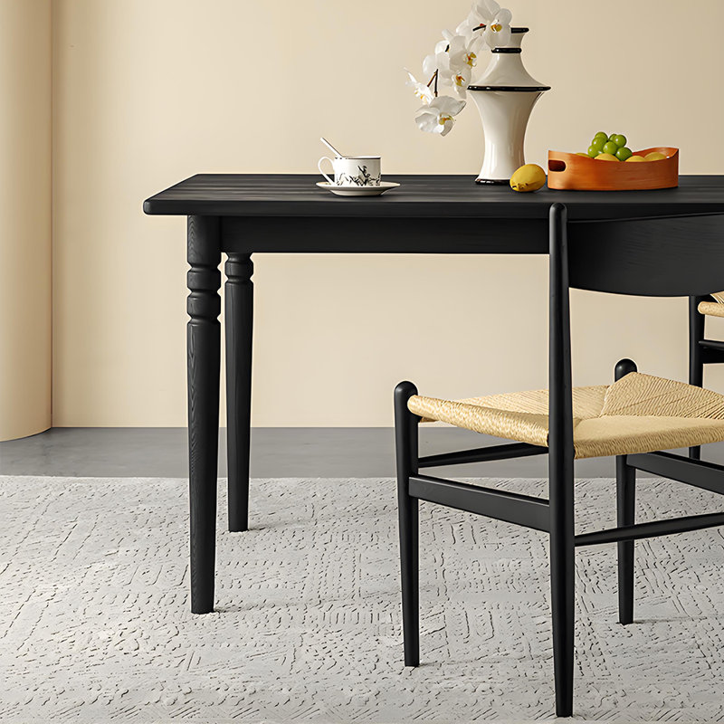 Ensemble de salle à manger rétro en bois massif minimaliste, H 29,5 po x L 70,9 po x l 35,4 po