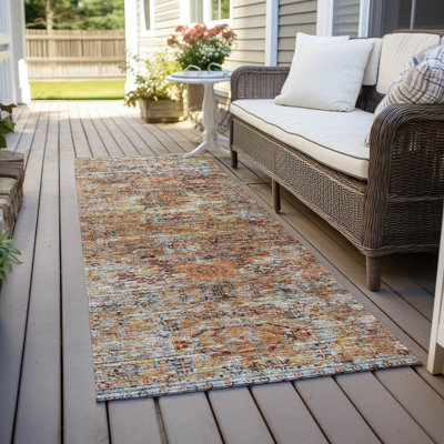 Machine Washable Indoor/Outdoor Cicel ACN1143 Coral Rug
