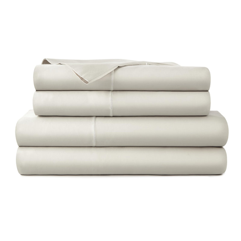 Whisper Organic 100% Organic Cotton Sheets Twin Size - Gots Certified Organic Bed Sheets With Deep Pocket & Breathable And Cozy Sateen Weave Gets Softer With Each Wash - Luxury 3 Piece Set (Twin Shore)