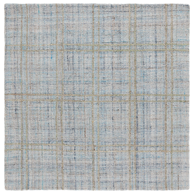 Tapis abstrait 155 en bleu / gris, Square 6'