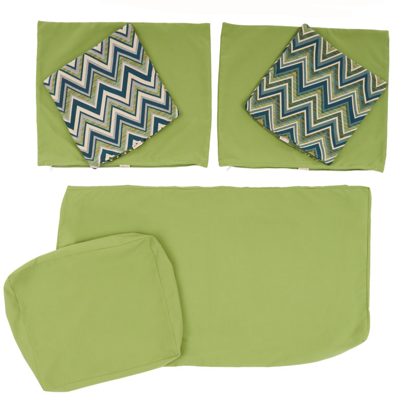 Outdoor Sunbrella Loveseat Cushion Cover, Gingko Green Sunbrella®
