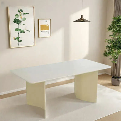Sturdy Table with Thick Slab Top.