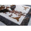 Tapis tricolore en patchwork de vache, étoile et longhorn
