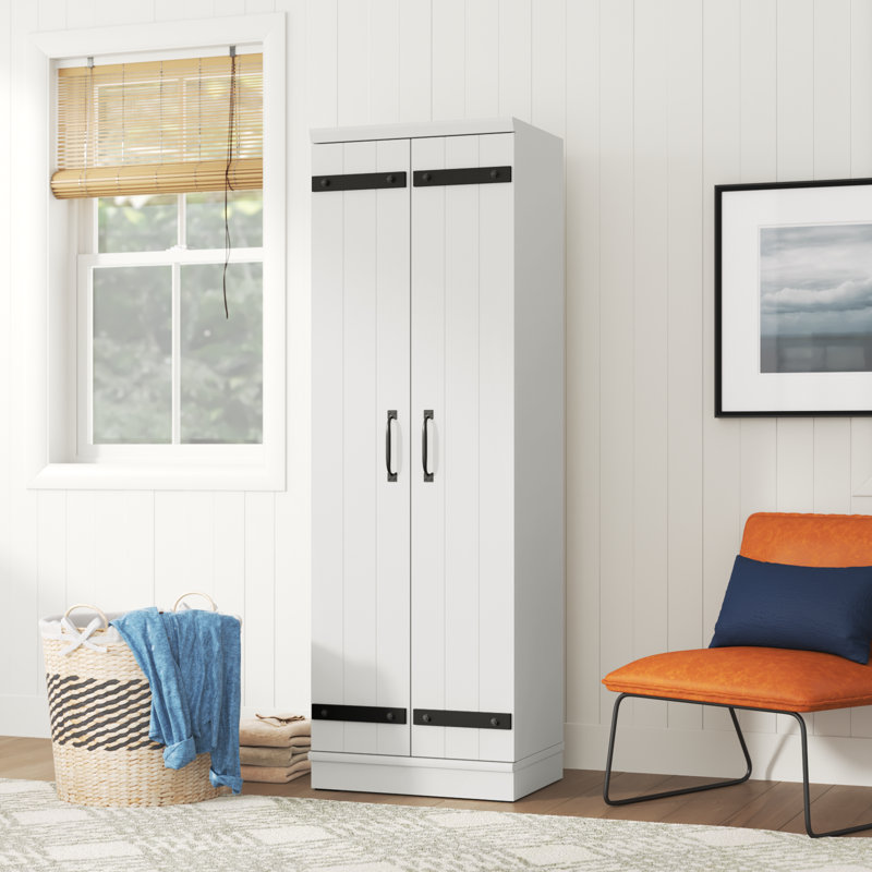 Oakham 23.31'' Wide 4 - Shelf Storage Cabinet with Cable Management, Soft White