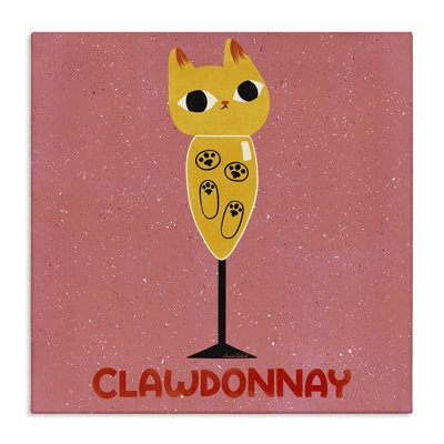 Clawdonnay Feline Wine Canvas, design by Carrie Cantwell