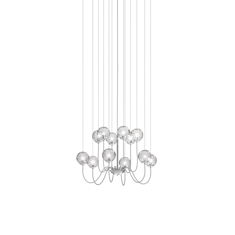 Puppet Suspension 12P Multicolor 1 Glossy Chrome G9 Ul, Crystal Transparent, Glossy Chrome