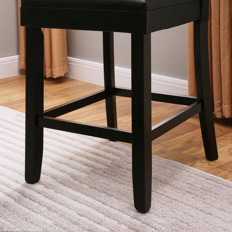Solid Wood Counter Stool, Black
