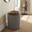 Vancouver Round Storage Ottoman with Wood Top