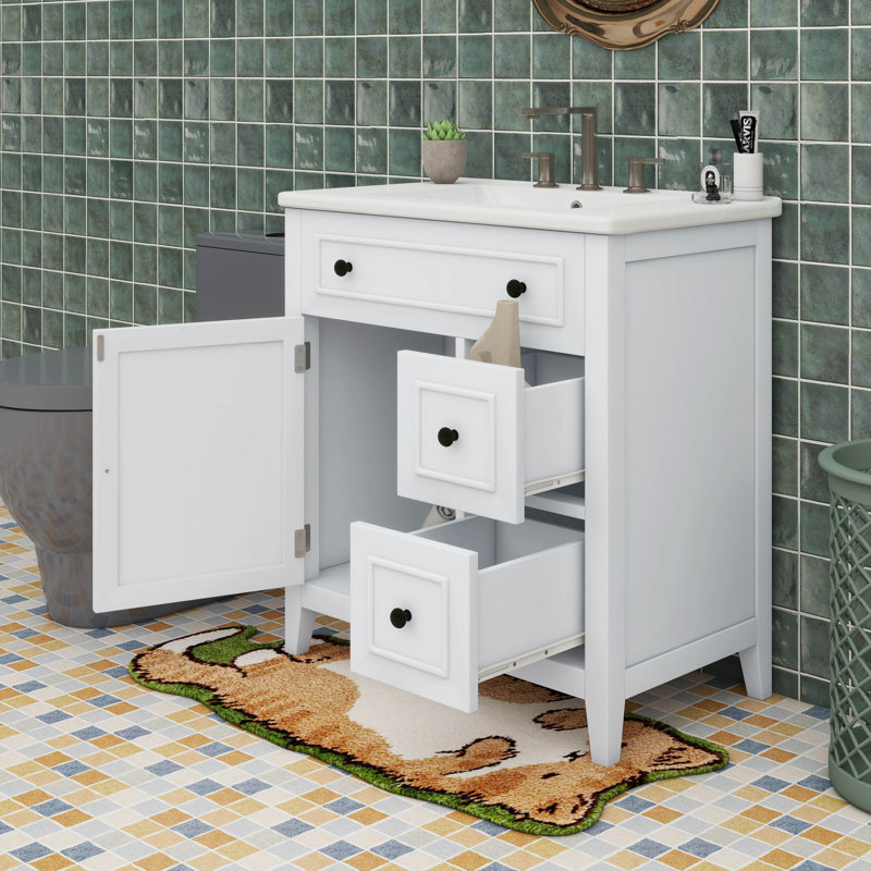 Meuble-lavabo 30 po avec comptoir d'évier, Blanc