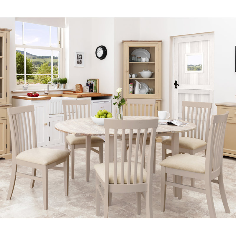 Chatham Extendable Round Solid Wood Top Dining Table, Truffle