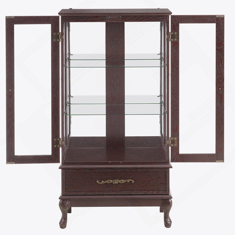 Armoire vitrée avec porte vitrée Curio, Cerisier