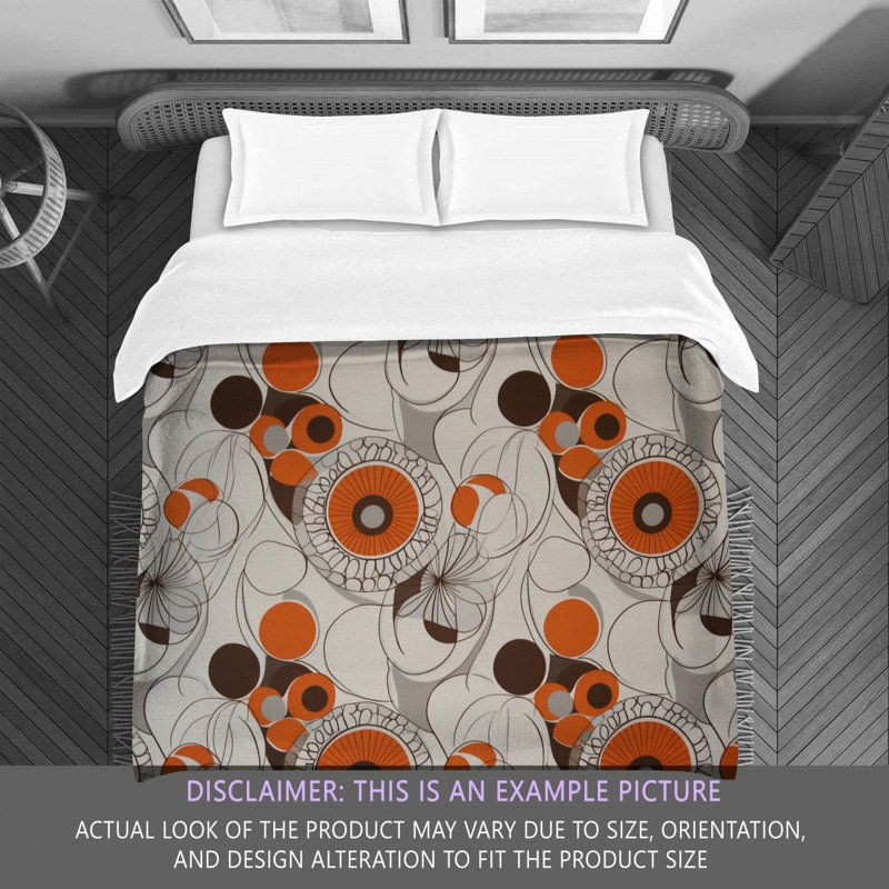 Funky Bedding, Orange/Silver Abstract, King Comforter