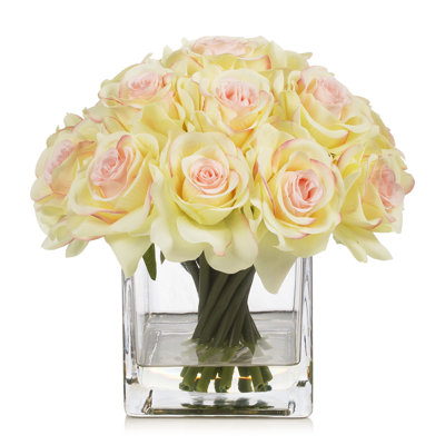 Silk Rose Arrangement in Vase
