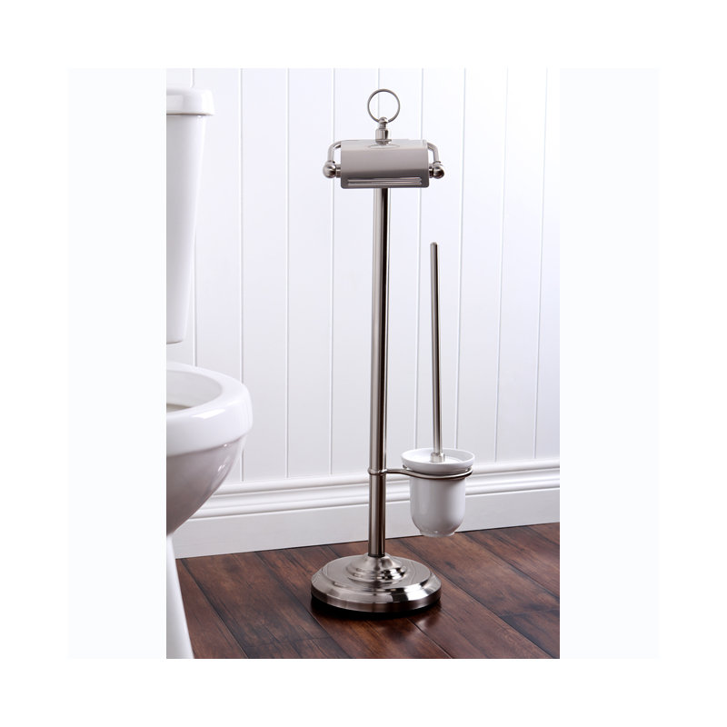 Ensemble de brosses de toilette autoportante, Nickel brossé