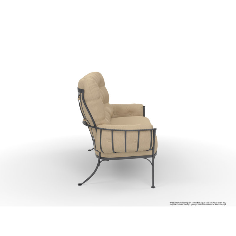 Monterra Outdoor 2 - Seat Loveseat, Graphite, Flagship Stone Sunbrella®