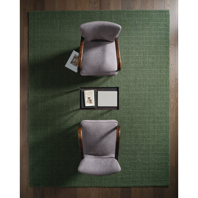  Tapis vert uni tissé à la main Vidalia AMI08 (12 pi x 15 pi)
