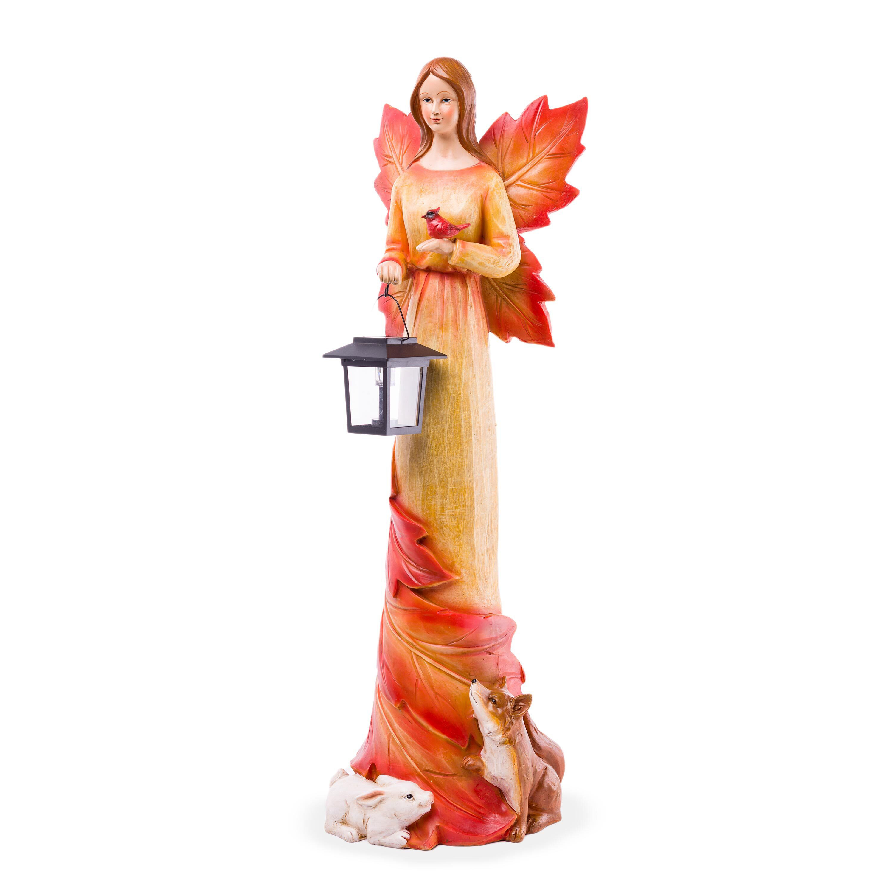 Trinx Chugwater Solar Fall Foliage Angel and Friends Garden Statue ...