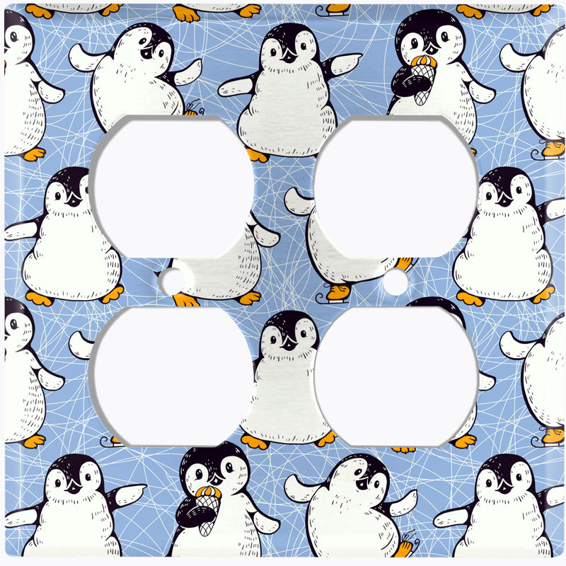 Interrupteur à bascule pingouin bleu crème glacé 2 bandes, Bleu