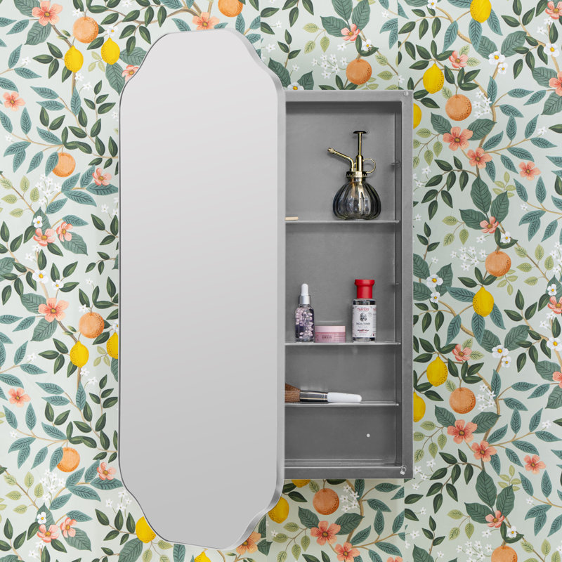 Eaton Medicine Cabinet, Recess and Surface Mount, Silver