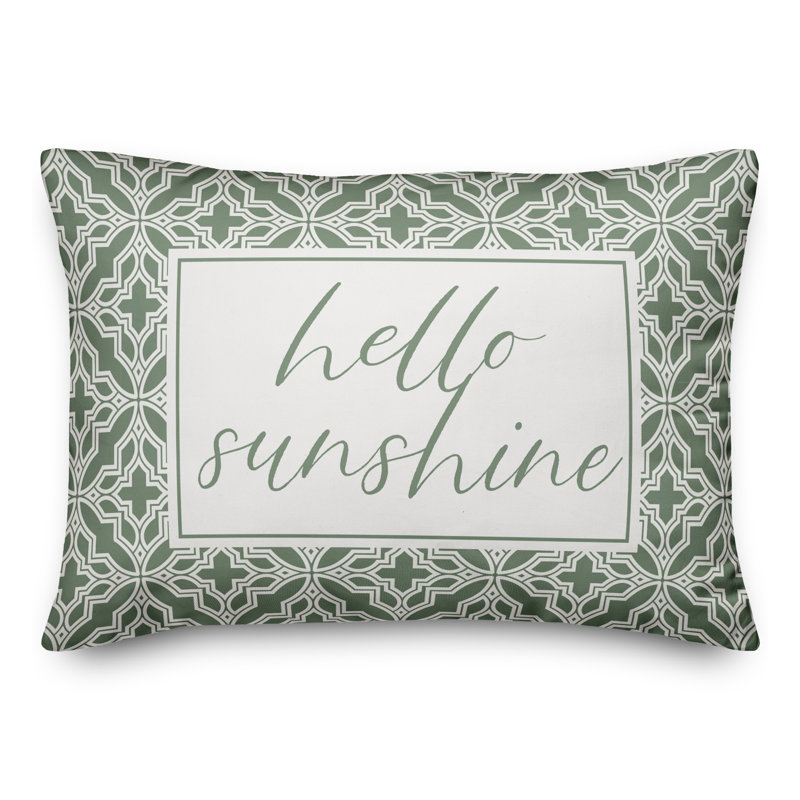 Housse de coussin rectangulaire d'extérieur Hello Sunshine Quatrefoils, Vert