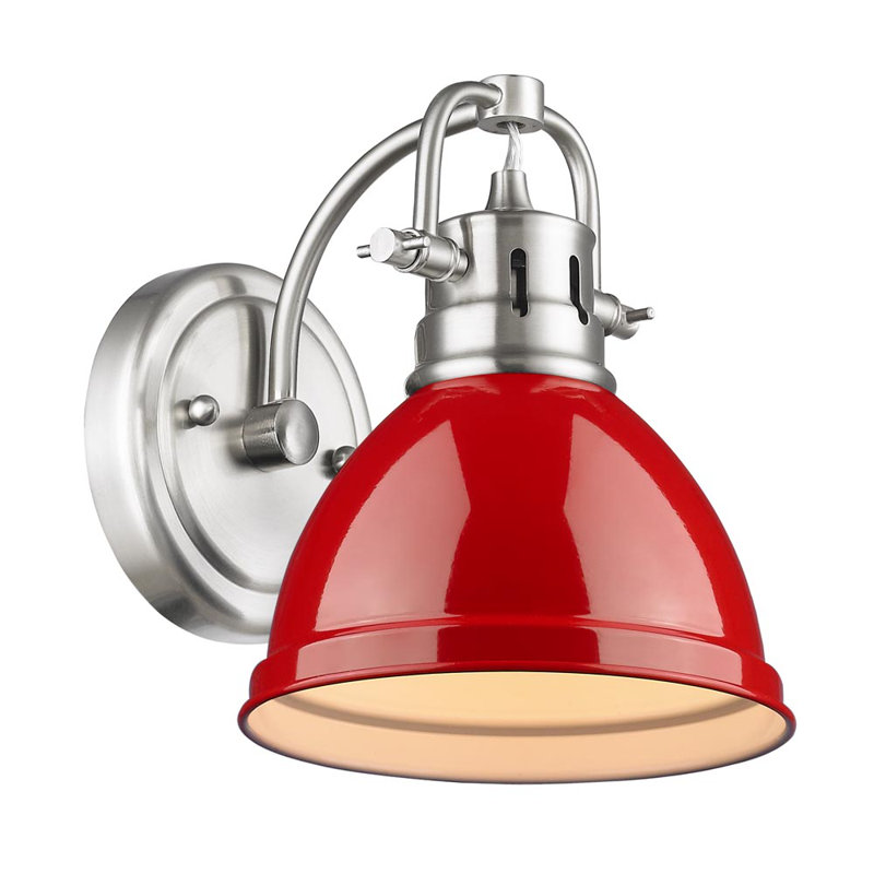 Dimmable Vanity Light, Red, Aged Brass