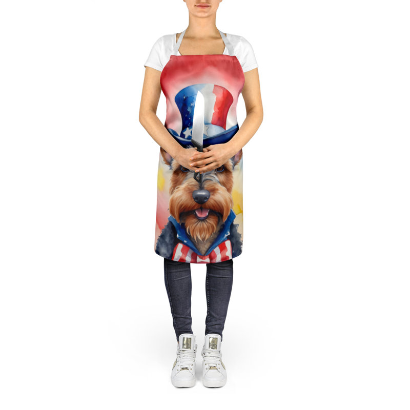 Patriotic American Apron, Brown Welsh Terrier