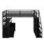 Lit mezzanine double en métal avec escalier de rangement et garde-robe-1827428237