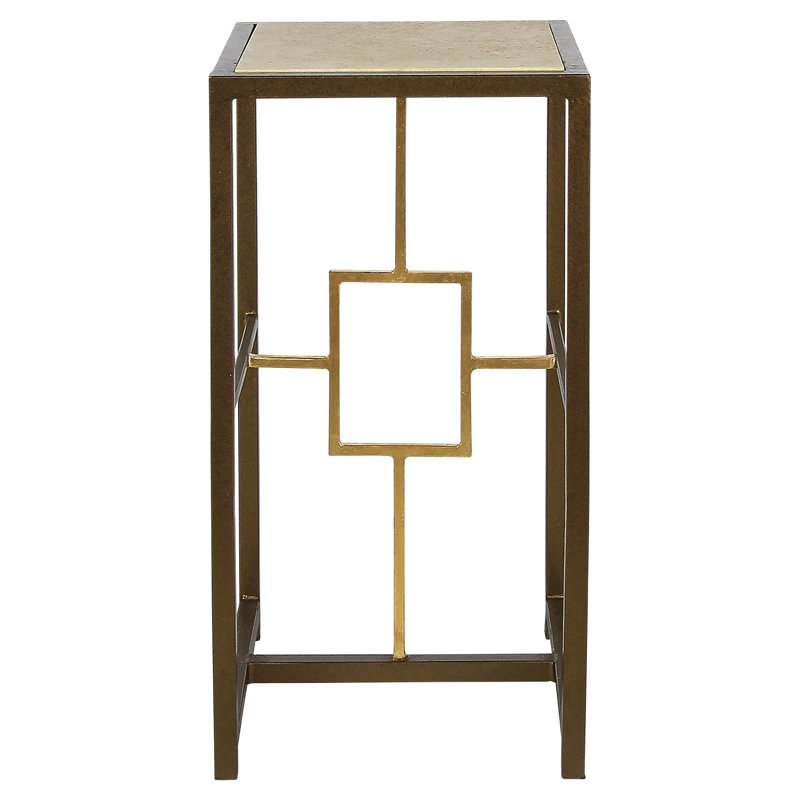 Fifth Square Pedestal Plant Stand, Lite Travertine