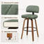 Tabourets de comptoir pivotants rembourrés en cuir de polyuréthane de style Mid-Century avec dossier courbé en bois-984185777-984185781
