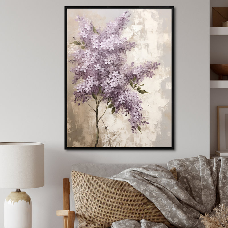 Beautiful Lilac Dreamscape II sur impression sur toile, Cadre flottant noir, H 44 po x l 34 po x P 1,5 po