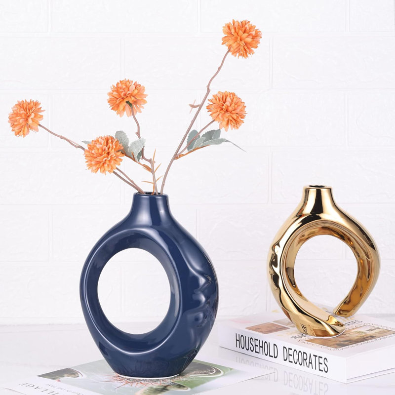 Ensemble de 2 vases en céramique Boho Modern